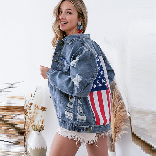 Cowboy Carter Inspired Street Style Ripped Denim Jacket