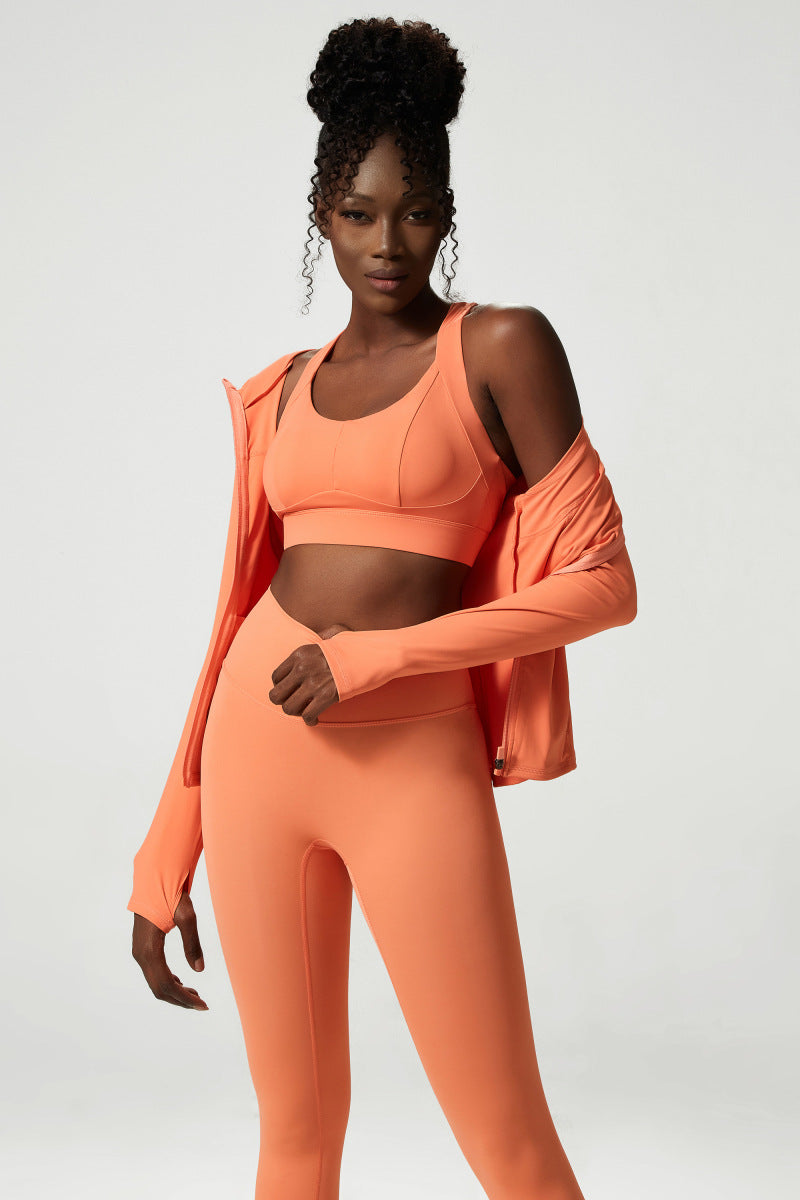 Yoga Clothes Three Piece Set - Women's Athletic Clothing