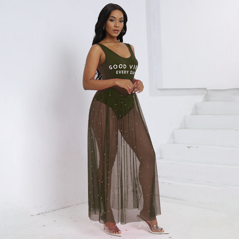 Ocean Glam Mesh Skirt Set