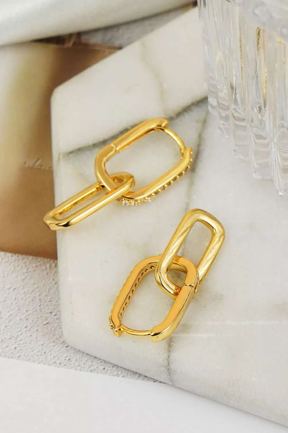 Cubic Zirconia Link Earrings - London's Closet Boutique