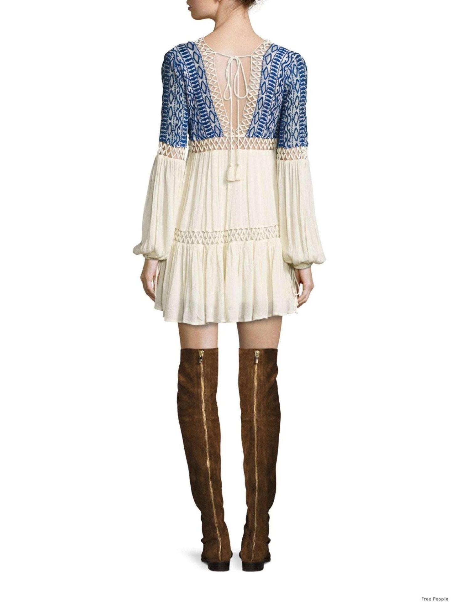 Kristen's Bohemian Embroidered Tracing Dress - London's Closet Boutique