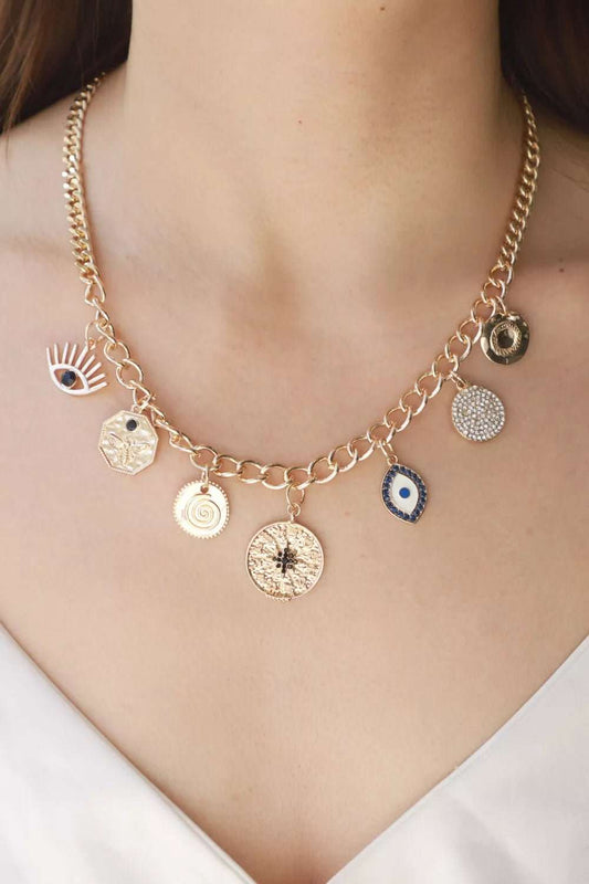 Multi-Pendant Chain Necklace - London's Closet Boutique