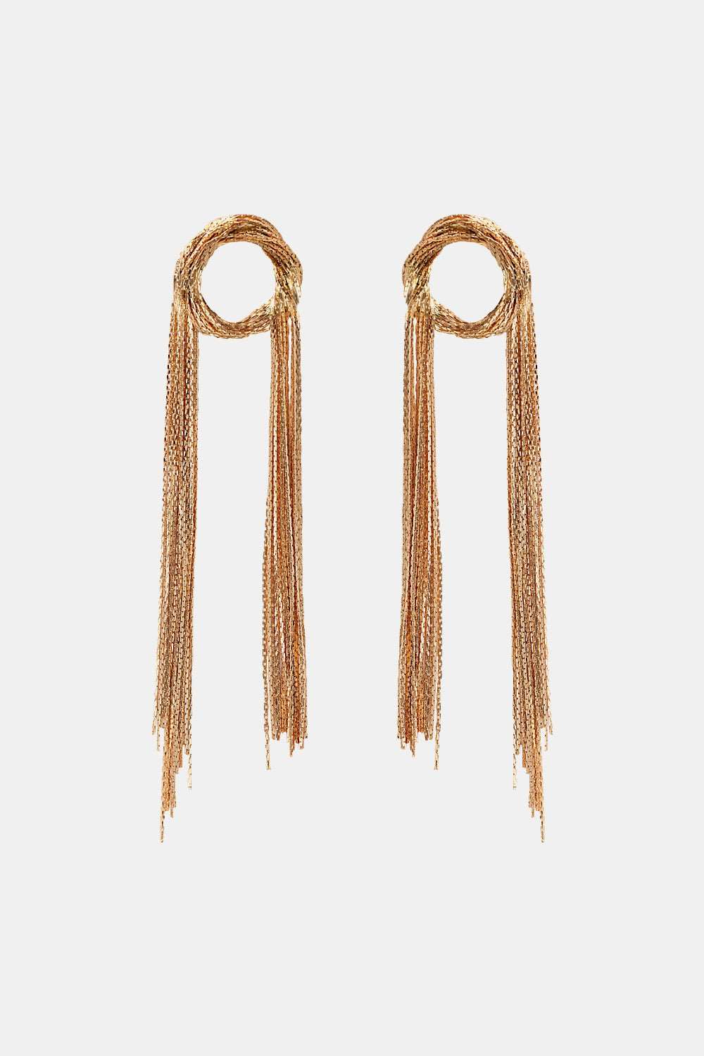 Round Shape Fringed Copper Earrings - London's Closet Boutique