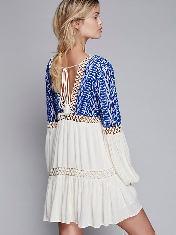 Kristen's Bohemian Embroidered Tracing Dress - London's Closet Boutique