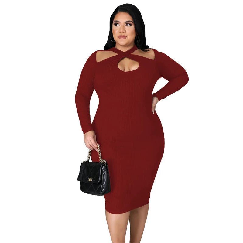 Sweet Dreams Ribbed Cutout Sweater Dress - London's Closet Boutique