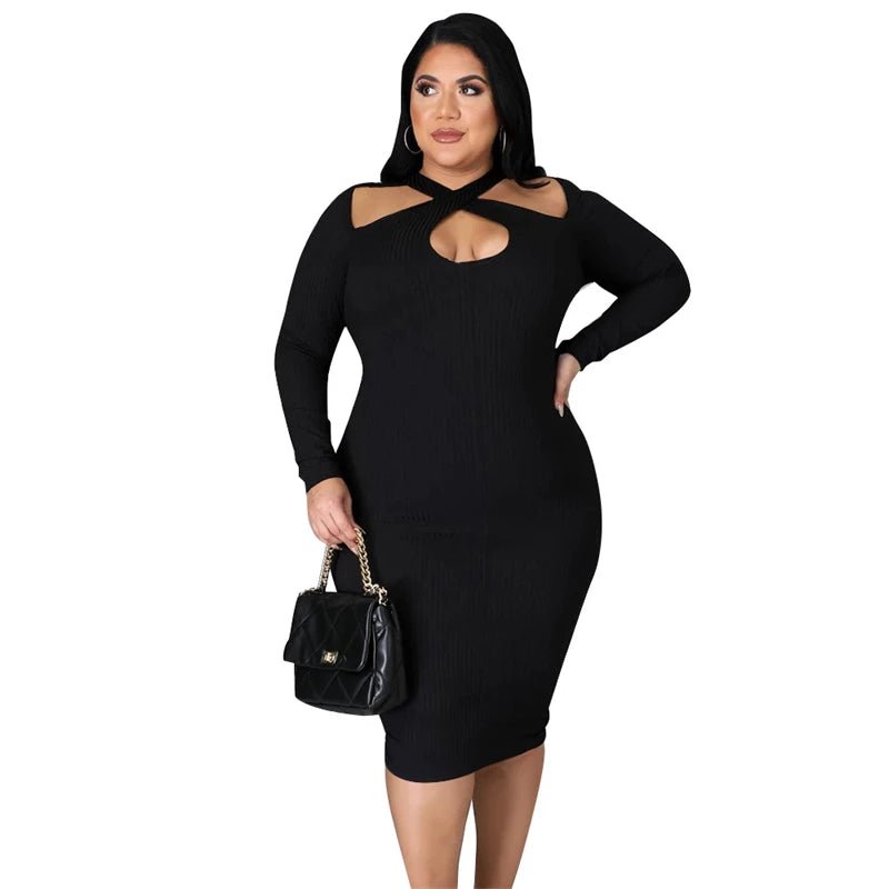 Sweet Dreams Ribbed Cutout Sweater Dress - London's Closet Boutique