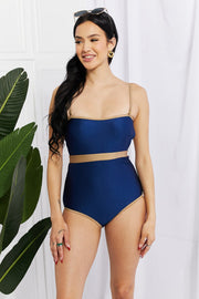 Swim Wave Break Contrast Trim One-Piece - London's Closet Boutique