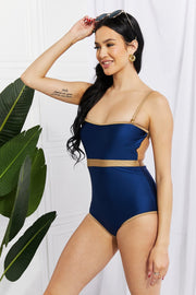 Swim Wave Break Contrast Trim One-Piece - London's Closet Boutique