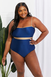 Swim Wave Break Contrast Trim One-Piece - London's Closet Boutique