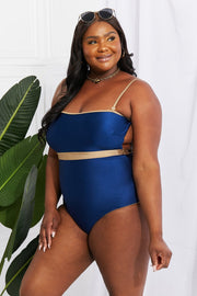 Swim Wave Break Contrast Trim One-Piece - London's Closet Boutique